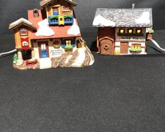 Pair of Alpine Village Dept 56 Lighted Houses Milch Kase