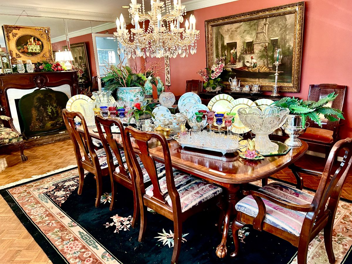 Finished!! LARGE DINING ROOM FULL OF ART, CHINA, WATERFORD CRYSTAL & SILVER!