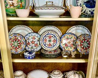 LIMOGES ROSE TRIMMED CHINA.  SO PRETTY.