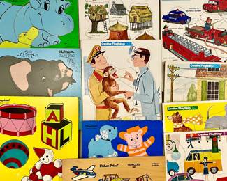 GOOD ASSORTMENT OF VINTAGE PUZZLES.