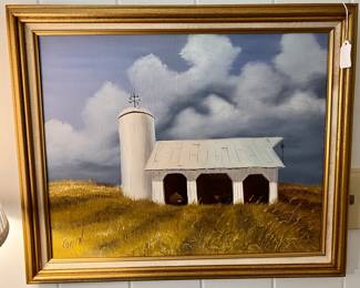 INTERESTING BAR OIL PAINTING BY GARDEN