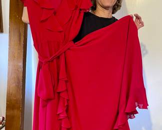 ANN SHOWING OFF THE FAB RED DRESS!  SHE DOES SUCH A GREAT JOB STYLING THE CLOTHING!