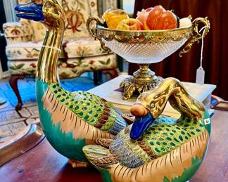 ASIAN DECORATED GEESE STAND OUTS.