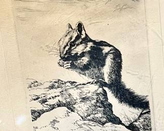 LYMAN BYXBE VINTAGE SQUIRREL PRINT.