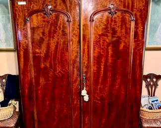 WE HAVE TWO OF THESE BEAUTIFUL ANTIQUE WARDROBES.  