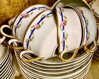 LIMOGES ROSE PATTERN CHINA.