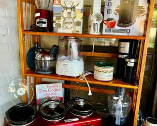LOTS OF GREAT KITCHEN APPLIANCES.  BELLA TRIPLE SLOW COOKER BUFFET AND SERVE, FONDUE SET, AMBIANO SINGLE SERVE COFFEE MAKER, WOK.