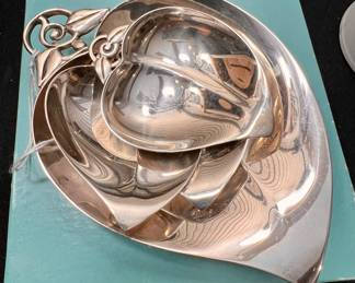 TIFFANY & CO  STERLING LEAF BOWLS.