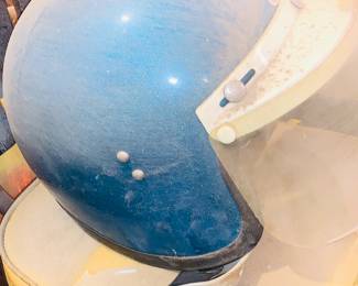 Vintage Metal Flake Motorcycle Helmet.