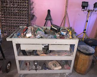 Miscellaneous bolt rack tool cart tow dolly and miscellaneous air tools