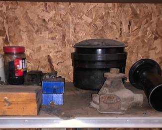 Air Horn,Water Pump, Air Cleaner Filter Canister for 1940-50’s Plymouth. Misc Parts. 