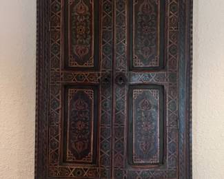 Antique double door mirror doors open exposing a beautiful mirror  antique 