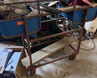 The other thing I love is this Cart because I don’t understand what it’s for

If it had leg holes, I would think it was actually part of a carnival ride at some point but it’s definitely an industrial pretty cool card if you have a workshop