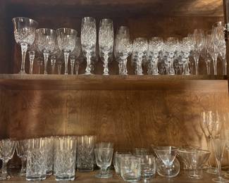 Crystal glasses. Heavy unsigned 