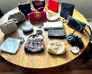Assortment of evening handbags for the upcoming season.