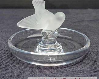 20 Lalique French Crystal Dove Ring Dish