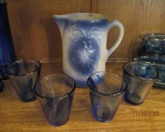 Pitcher.  Glasses.  Sold separately.