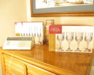 Cristal D'arque wine and flute glasses.  2 Boxes each.