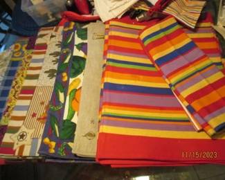 Fun Placemats and napkins.  Striped placemats are not available.  