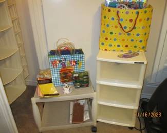 Storage containers.  Gift bags. 