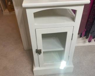 White cabinet stand
