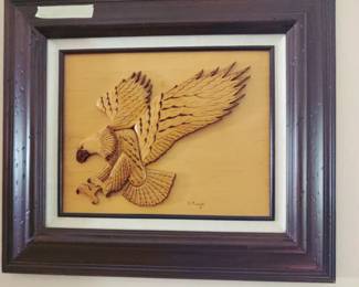Very nice  wooden engraved eagle.