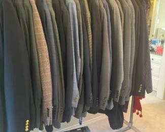 Men's Sports Jackets - Most are in the 50 size. Lots of Jos Banks. Also large selection of slacks (42x30), Ties.. J. Garcia, .  Our Client was an executive in sales.  Dressed the part, Clothes are in excellent condition.