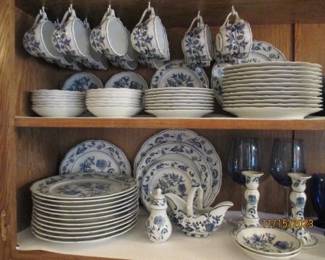Blue Danube Dishes.  12 Place settings.  Extra serving and accessory pieces.  Pieces sold separately or as a set.