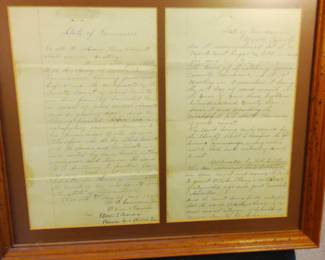 Very Cool handwritten appointment of our clients ancestor as an attorney in Tennesee.  Handwritten, Signed, Dated and Notarized. 1893