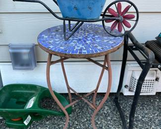 Blue Mosaic Outdoor Bistro Table