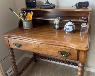 Oak Twisted Leg Writing Desk