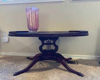 Oval Duncan Phyfe Style Mahogany Coffee Table