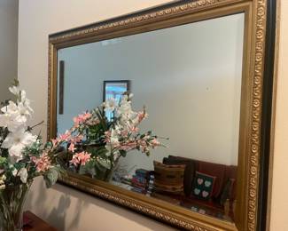 Large Ornate Gold Tone Framed Mirror