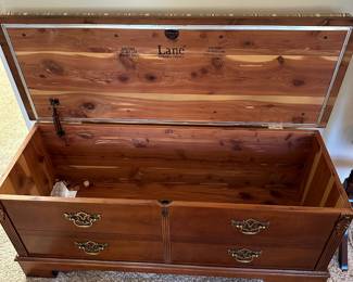 Green/Yellow Stripe Lane Cedar Chest