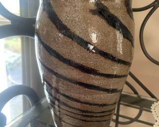 Brown Striped Pottery Vase