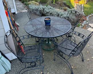 Black Wrought Iron Patio Table & Chairs