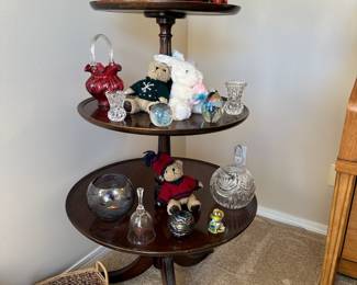 3 Tier Mahogany Dumb Waiter Table