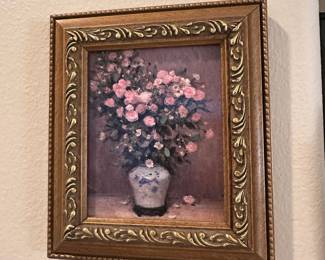 Textured Floral Print "Rosiers" by Marcel Dyf