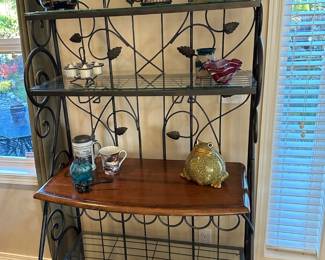 Black Wrought Iron Bakers Rack