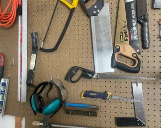 Assortment of Pliers, Saws, Screwdrivers