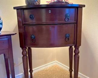 Mahogany Two Drawer Night Stand
