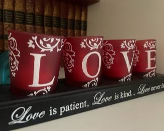 Set of 4 Love Themed Candle Holders