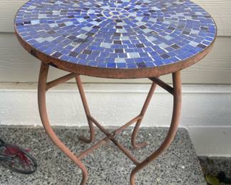 Blue Mosaic Outdoor Bistro Table