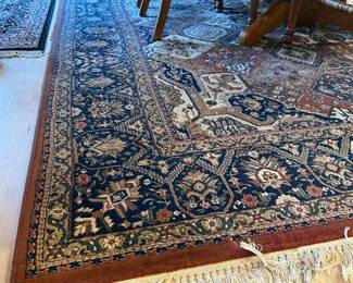 Rust/Navy Windsor Area Rug - 7'8" x 11'4" - Made in Belgium