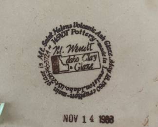 Wendt Pottery Mountain Design Canister - Mt. St. Helens Ash Glaze