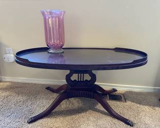 Oval Duncan Phyfe Style Mahogany Coffee Table