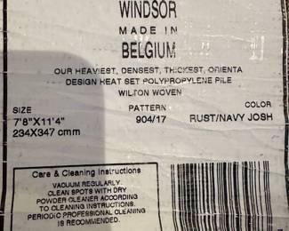 Rust/Navy Windsor Area Rug - 7'8" x 11'4" - Made in Belgium