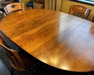 710 Antique Drop Leaf Table with 4 Chairs
