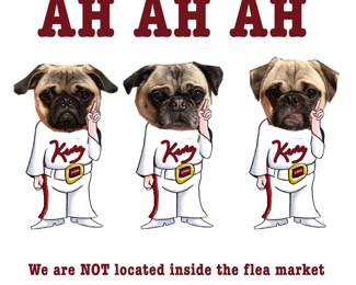 AH AH AH! We are NOT located inside the flea market