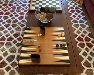 Chess and Backgammon on Gaming Table